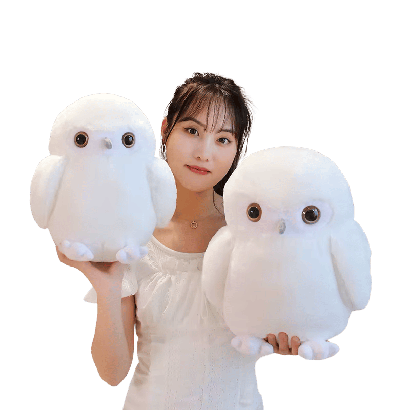 Hootley the Snowy Owl Plushie Soft Toy Modeled