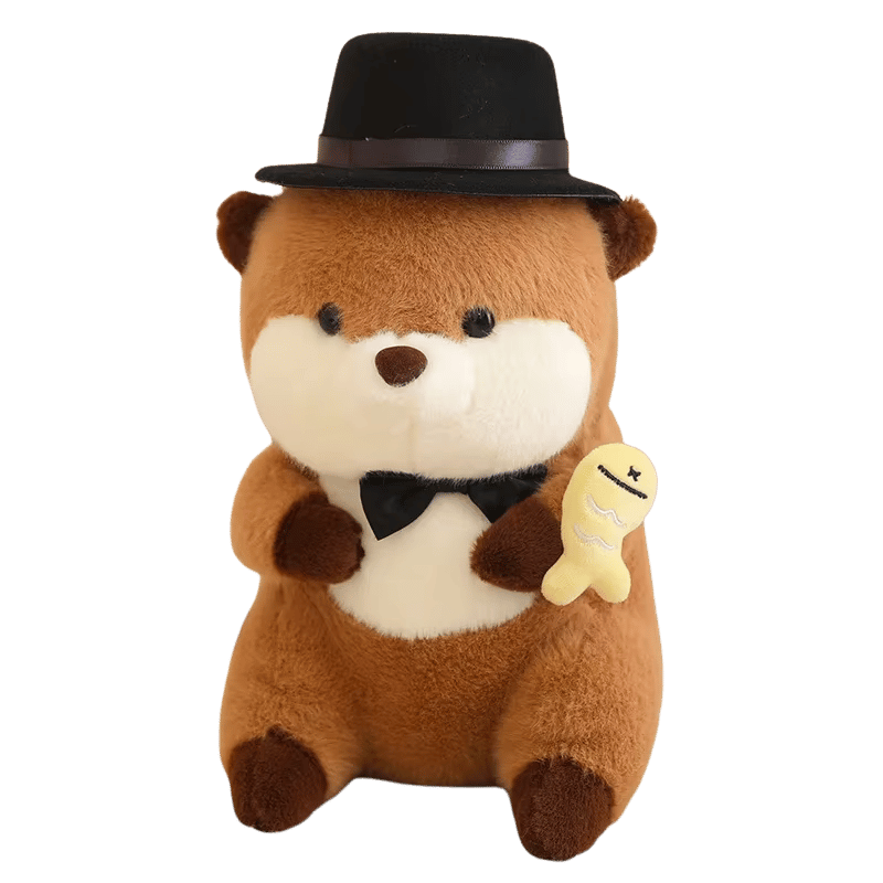 Ollie the Otter Soft Plush Toy Top Hat Yellow Fish