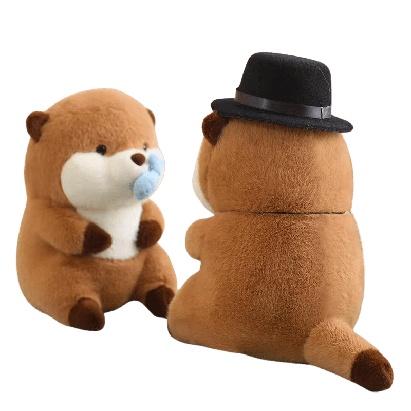 Ollie the Otter Soft Plush Toy Bonnet Blue Fish Standoff