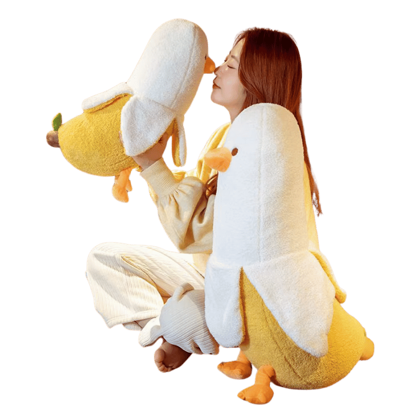 Quackers Banana Duck Soft Plush Toy Modeled Lifestyle