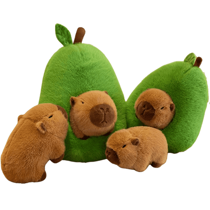 Avo the Avocado Capybara Plush Family