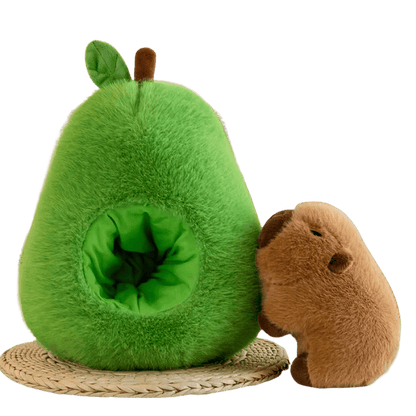 Avo the Avocado Capybara Plush Side by Side