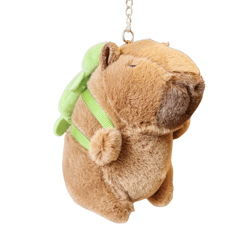 Capybara Soft Plush Turtle Backpack Keychain