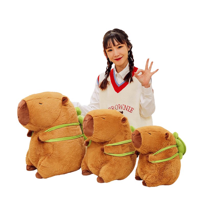 Capybara Soft Plush Turtle Backpack Peace Modeled Group