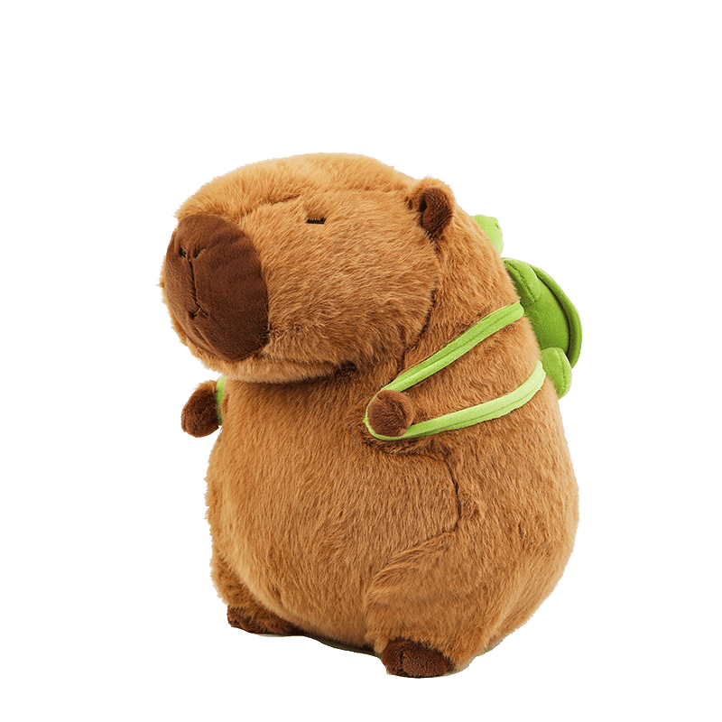 Capybara Soft Plush Turtle Backpack Side View