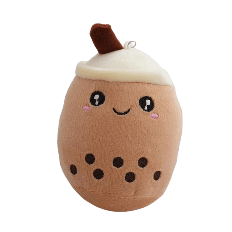 Bobaloo Mini Boba Plush Keychain Brown