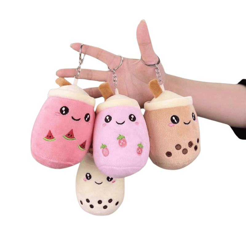 Bobaloo Mini Boba Plush Keychain Modeled