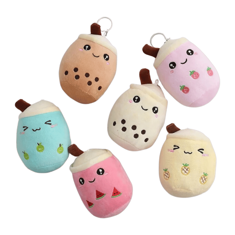 Bobaloo Mini Boba Plush Keychain Group