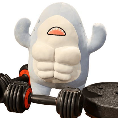 Chad the Shark Muscle Plush Soft Toy Dumbells