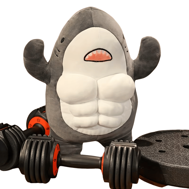 Chad the Shark Muscle Plush Soft Toy Weights