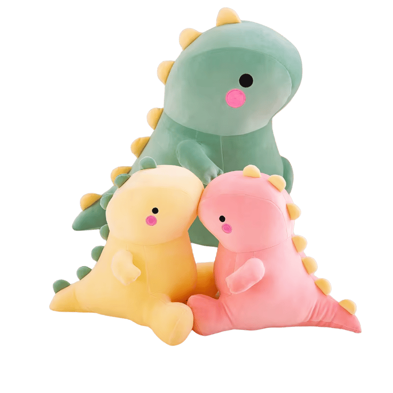Dippy the Dino Soft Plush Toy Green Yellow Pink Plushies