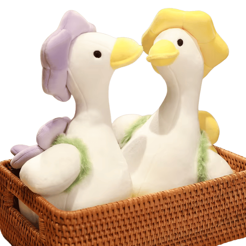 Flora Duck Soft Plushie Toy Plush Basket Picnic