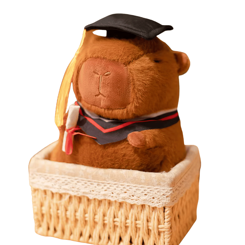 Smarty the Graduate Capybara Plush Basket