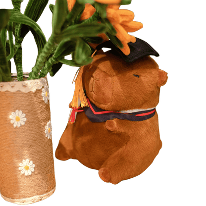 Smarty the Graduate Capybara Plush Flowerrs