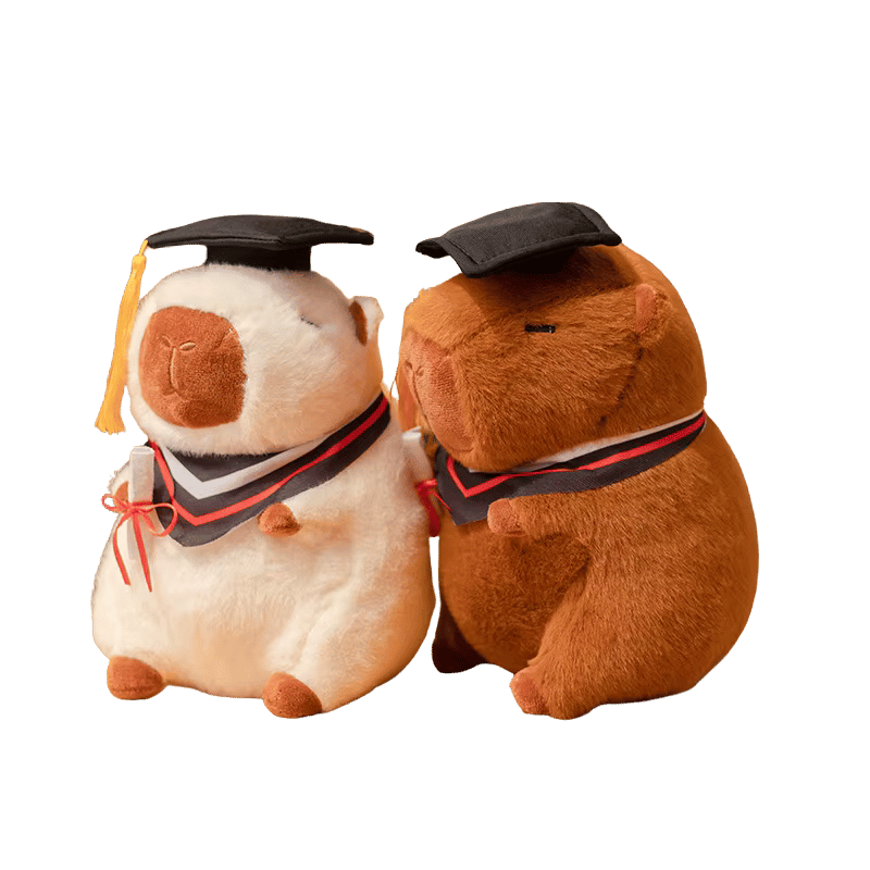 Smarty the Graduate Capybara Plush Pair