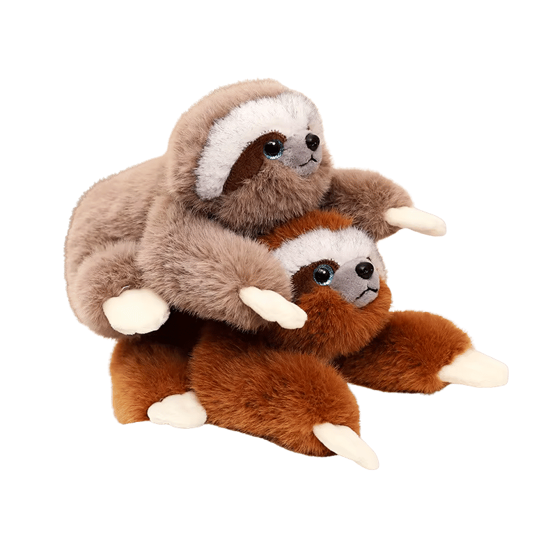 Snoozer the Sloth Soft Plushie Duo Twins